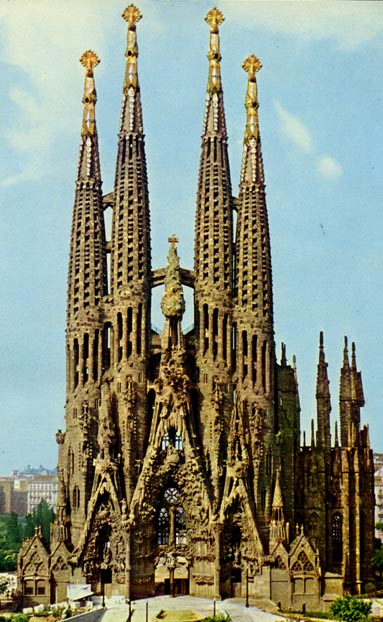 El Templo de la Sagrada Familia,  Gaudi i Coronet, Barcelona, Catalonia, Espana 